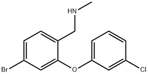 {[4-bromo-2-(3-chlorophenoxy)phenyl]methyl}(methyl)amine 化学構造式