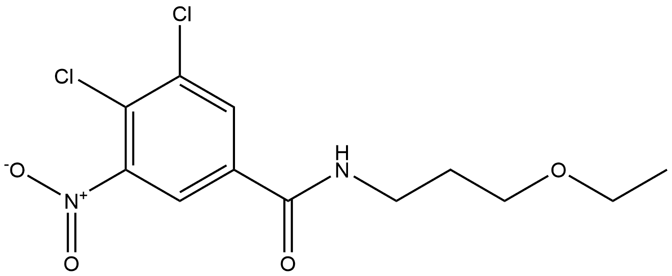 3,4-dichloro-N-(3-ethoxypropyl)-5-nitrobenzamide 结构式