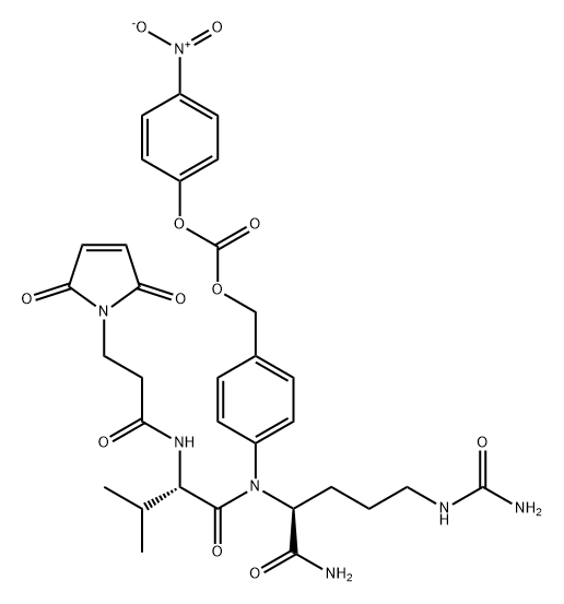 马来酰亚胺-VAL-CIT-PAB-PNP 酯 结构式