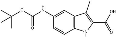 1H-Indole-2-carboxylic acid, 5-[[(1,1-dimethylethoxy)carbonyl]amino]-3-methyl- Structure