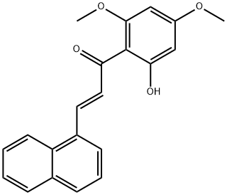 2-Propen-1-one, 1-(2-hydroxy-4,6-dimethoxyphenyl)-3-(1-naphthalenyl)-, (2E)- 化学構造式