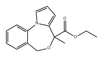 4H,6H-Pyrrolo[1,2-a][4,1]benzoxazepine-4-carboxylic acid, 4-methyl-, ethyl ester,109826-58-6,结构式