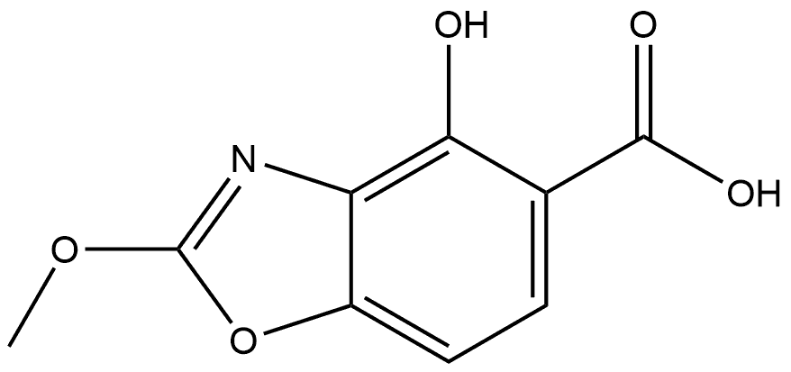 4-hydroxy-2-methoxy-1,3-benzoxazole-5-carboxylic acid 化学構造式