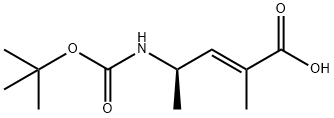 2-Pentenoic acid, 4-[[(1,1-dimethylethoxy)carbonyl]amino]-2-methyl-, (2E,4R)- 结构式