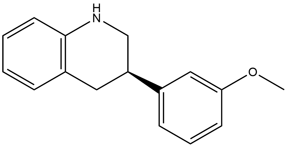 (R)-1,2,3,4-Tetrahydro-3-(3-methoxyphenyl)quinoline 化学構造式