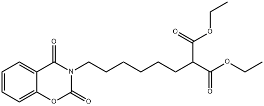 Propanedioic acid, 2-[6-(2,4-dioxo-2H-1,3-benzoxazin-3(4H)-yl)hexyl]-, 1,3-diethyl ester Struktur