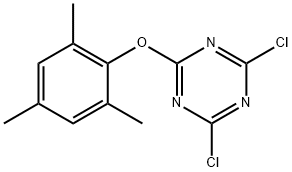 1,3,5-Triazine, 2,4-dichloro-6-(2,4,6-trimethylphenoxy)- Structure