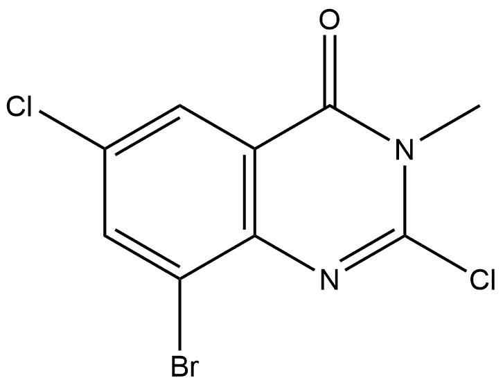 8-溴-2,6-二氯-3-甲基喹唑啉-4(3H)-酮 结构式