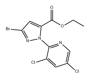 1H-Pyrazole-5-carboxylic acid, 3-bromo-1-(3,5-dichloro-2-pyridinyl)-, ethyl ester Structure