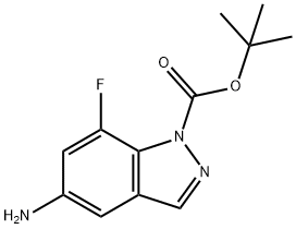 1H-Indazole-1-carboxylic acid, 5-amino-7-fluoro-, 1,1-dimethylethyl ester Structure