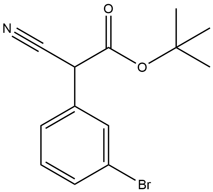 Benzeneacetic acid, 3-bromo-α-cyano-, 1,1-dimethylethyl ester Structure