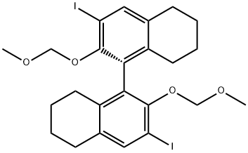 1,1'-Binaphthalene, 5,5',6,6',7,7',8,8'-octahydro-3,3'-diiodo-2,2'-bis(methoxymethoxy)-, (1R)- Structure