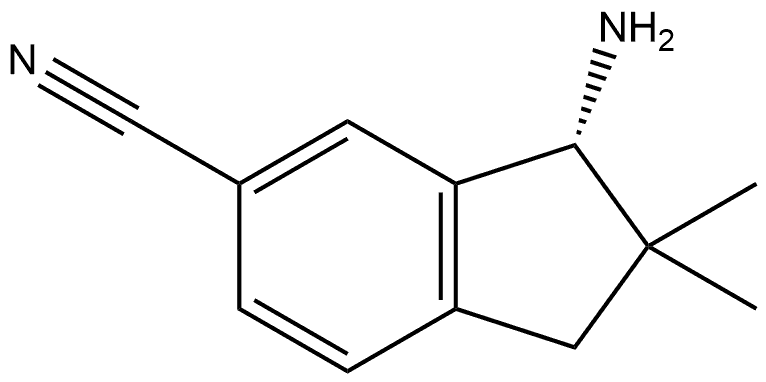 (3R)-3-Amino-2,3-dihydro-2,2-dimethyl-1H-indene-5-carbonitrile Struktur