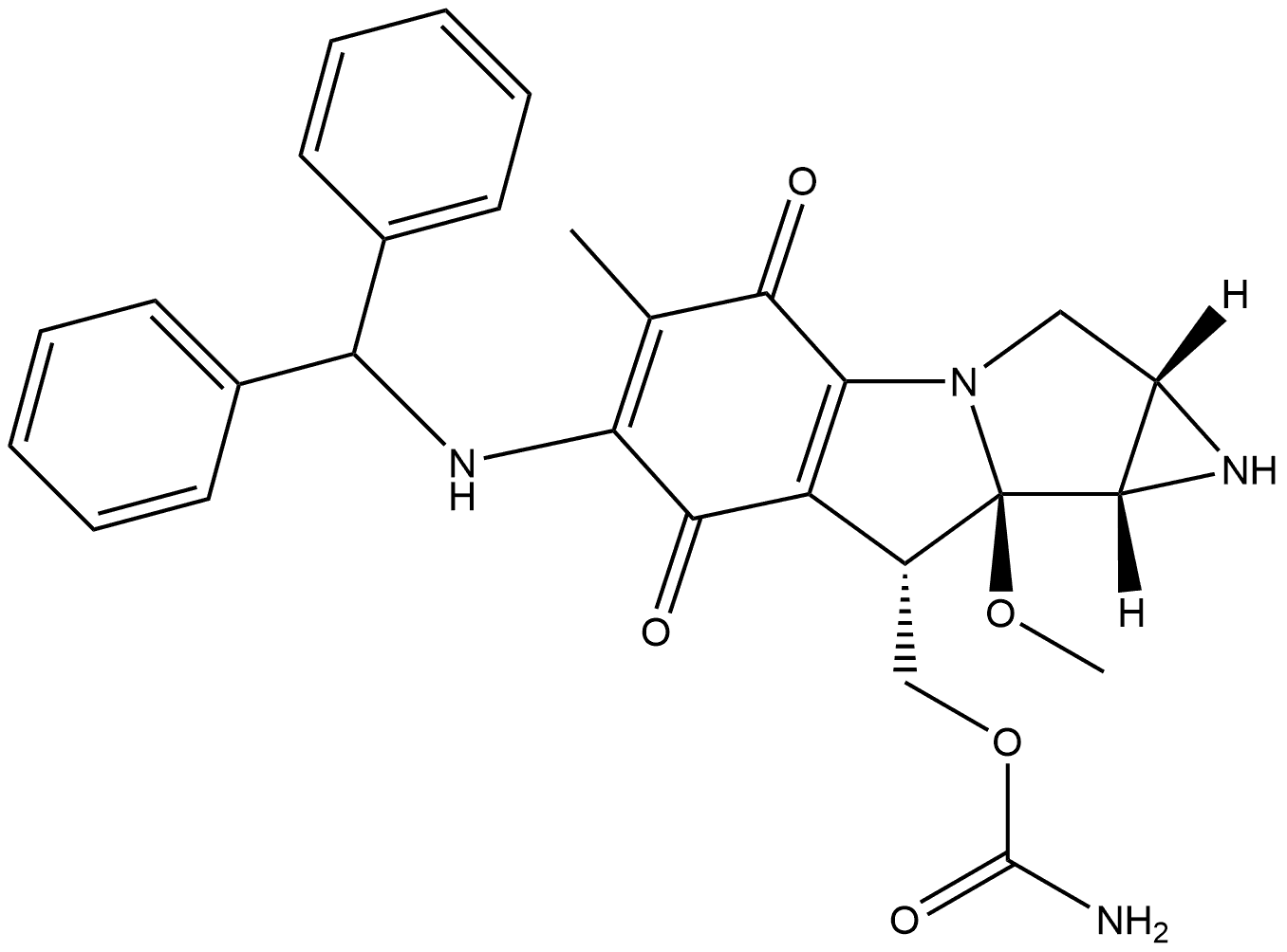 Azirino[2',3':3,4]pyrrolo[1,2-a]indole-4,7-dione, 8-[[(aminocarbonyl)oxy]methyl]-6-[(diphenylmethyl)amino]-1,1a,2,8,8a,8b-hexahydro-8a-methoxy-5-methyl-, [1aS-(1aα,8β,8aα,8bα)]- (9CI)