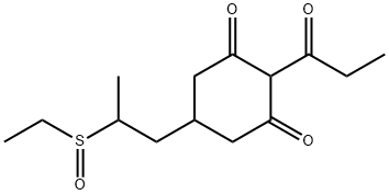 1,3-Cyclohexanedione, 5-[2-(ethylsulfinyl)propyl]-2-(1-oxopropyl)- 结构式