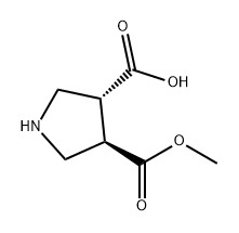 3,4-Pyrrolidinedicarboxylic acid, monomethyl ester, (3R-trans)- (9CI) Structure