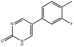 5-(3-Fluoro-4-methylphenyl)-2-hydroxypyrimidine 化学構造式