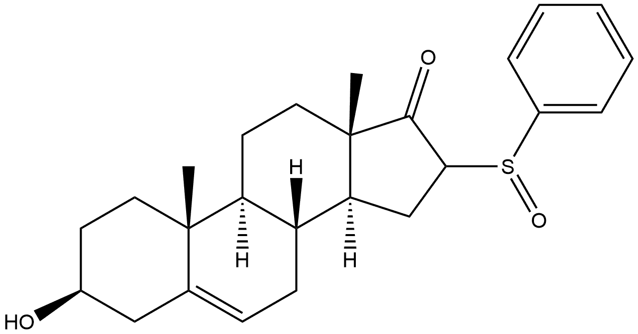 Androst-5-en-17-one, 3-hydroxy-16-(phenylsulfinyl)-, (3β)- 结构式