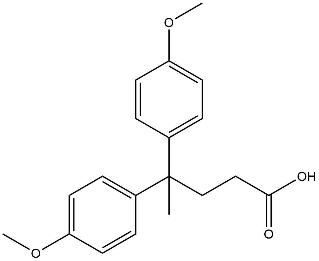 Benzenebutanoic acid, 4-methoxy-γ-(4-methoxyphenyl)-γ-methyl- Struktur