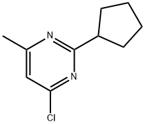 4-氯-2-环戊基-6-甲基嘧啶, 1111832-72-4, 结构式