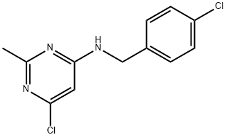 4-Pyrimidinamine, 6-chloro-N-[(4-chlorophenyl)methyl]-2-methyl-,1111849-95-6,结构式