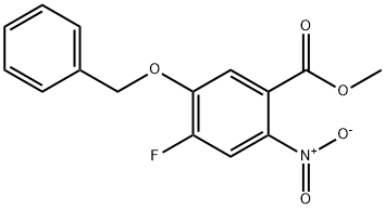 Benzoic acid, 4-fluoro-2-nitro-5-(phenylmethoxy)-, methyl ester 结构式