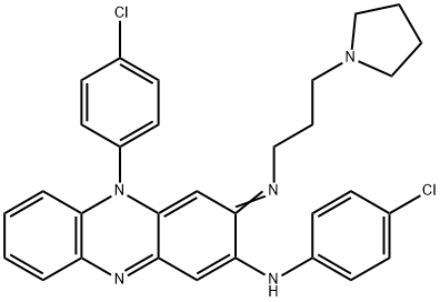 2-Phenazinamine, N,5-bis(4-chlorophenyl)-3,5-dihydro-3-[[3-(1-pyrrolidinyl)propyl]imino]- Structure
