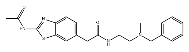 2-(2-乙酰氨基-6-苯并噻唑基)-N-[2-[苄基(甲基)氨基]乙基]乙酰胺 结构式