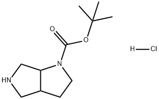 Pyrrolo[3,4-b]pyrrole-1(2H)-carboxylic acid, hexahydro-, 1,1-dimethylethyl ester, hydrochloride (1:1) Struktur