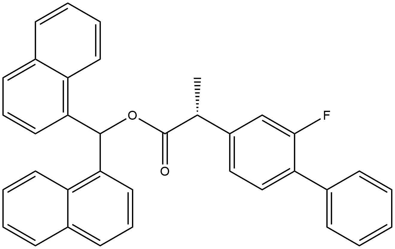 [1,1'-Biphenyl]-4-acetic acid, 2-fluoro-α-methyl-, di-1-naphthalenylmethyl ester, (αR)-,1116086-49-7,结构式