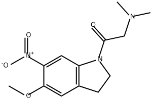 Ethanone, 1-(2,3-dihydro-5-methoxy-6-nitro-1H-indol-1-yl)-2-(dimethylamino)- Struktur