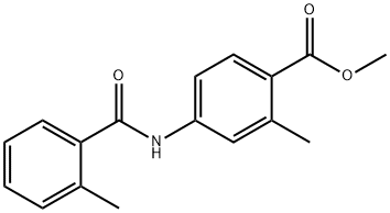 Benzoic acid, 2-methyl-4-[(2-methylbenzoyl)amino]-, methyl ester Struktur
