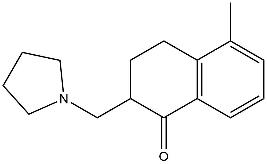 5-methyl-2-(pyrrolidin-1-ylmethyl)-3,4-dihydronaphthalen-1(2H)-one,1119363-05-1,结构式