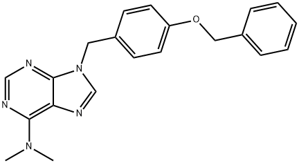 9-(4-(Benzyloxy)benzyl)-N,N-dimethyl-9H-purin-6-amine Struktur