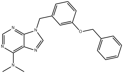 9-(3-(Benzyloxy)benzyl)-N,N-dimethyl-9H-purin-6-amine Struktur