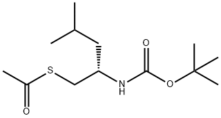 Ethanethioic acid, S-[(2S)-2-[[(1,1-dimethylethoxy)carbonyl]amino]-4-methylpentyl] ester Struktur