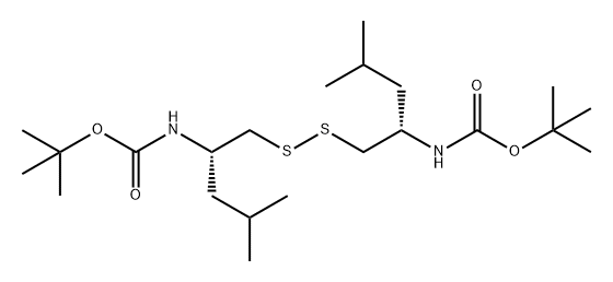 11-Oxa-5,6-dithia-2,9-diazatridecanoic acid, 12,12-dimethyl-3,8-bis(2-methylpropyl)-10-oxo-, 1,1-dimethylethyl ester, (3S,8S)- 化学構造式