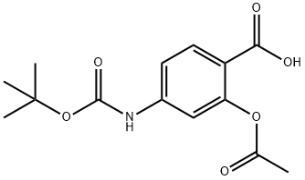 2-乙酰氧基-4-(BOC-氨基)苯甲酸 结构式