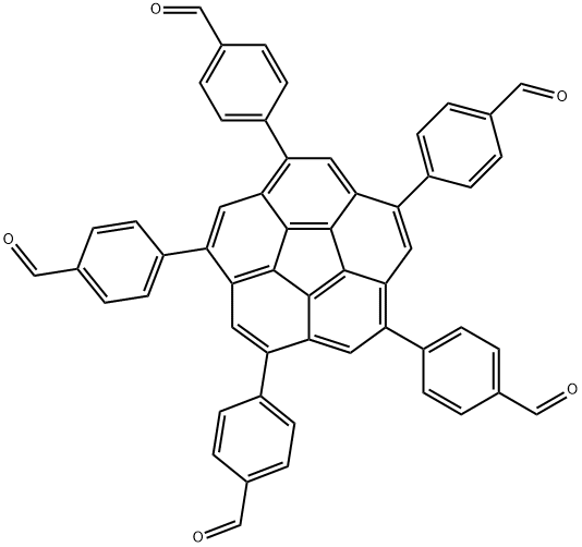 Benzaldehyde, 4,4',4'',4''',4''''-dibenzo[ghi,mno]fluoranthene-1,3,5,7,9-pentaylpentakis- 结构式