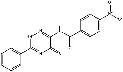 Benzamide, N-(2,5-dihydro-5-oxo-3-phenyl-1,2,4-triazin-6-yl)-4-nitro- Structure