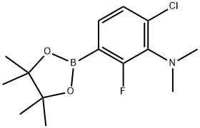 6-Chloro-2-fluoro-N,N-dimethyl-3-(4,4,5,5-tetramethyl-1,3,2-dioxaborolan-2-yl)aniline Struktur