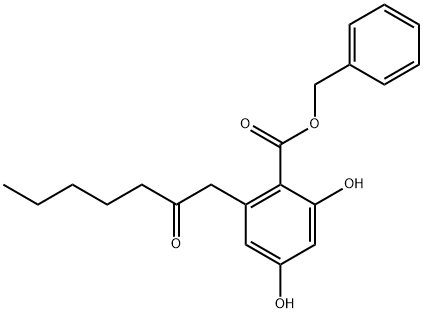 Benzoic acid, 2,4-dihydroxy-6-(2-oxoheptyl)-, phenylmethyl ester