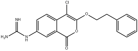 1-(4-Chloro-1-oxo-3-phenethoxy-1H-isochromen-7-yl)guanidine 化学構造式