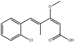 2,4-Pentadienoic acid, 5-(2-chlorophenyl)-3-methoxy-4-methyl-, (E,E)- (9CI) Structure