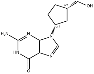 2-Amino-9-(cis-3-(hydroxymethyl)cyclopentyl)-1H-purin-6(9H)-one Struktur