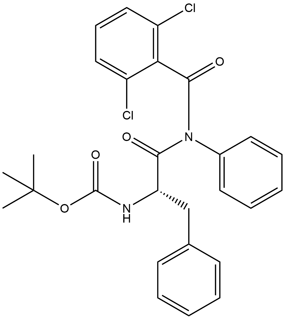 Carbamic acid, [2-[(2,6-dichlorobenzoyl)phenylamino]-2-oxo-1-(phenylmethyl)ethyl]-, 1,1-dimethylethyl ester, (S)- (9CI) Structure