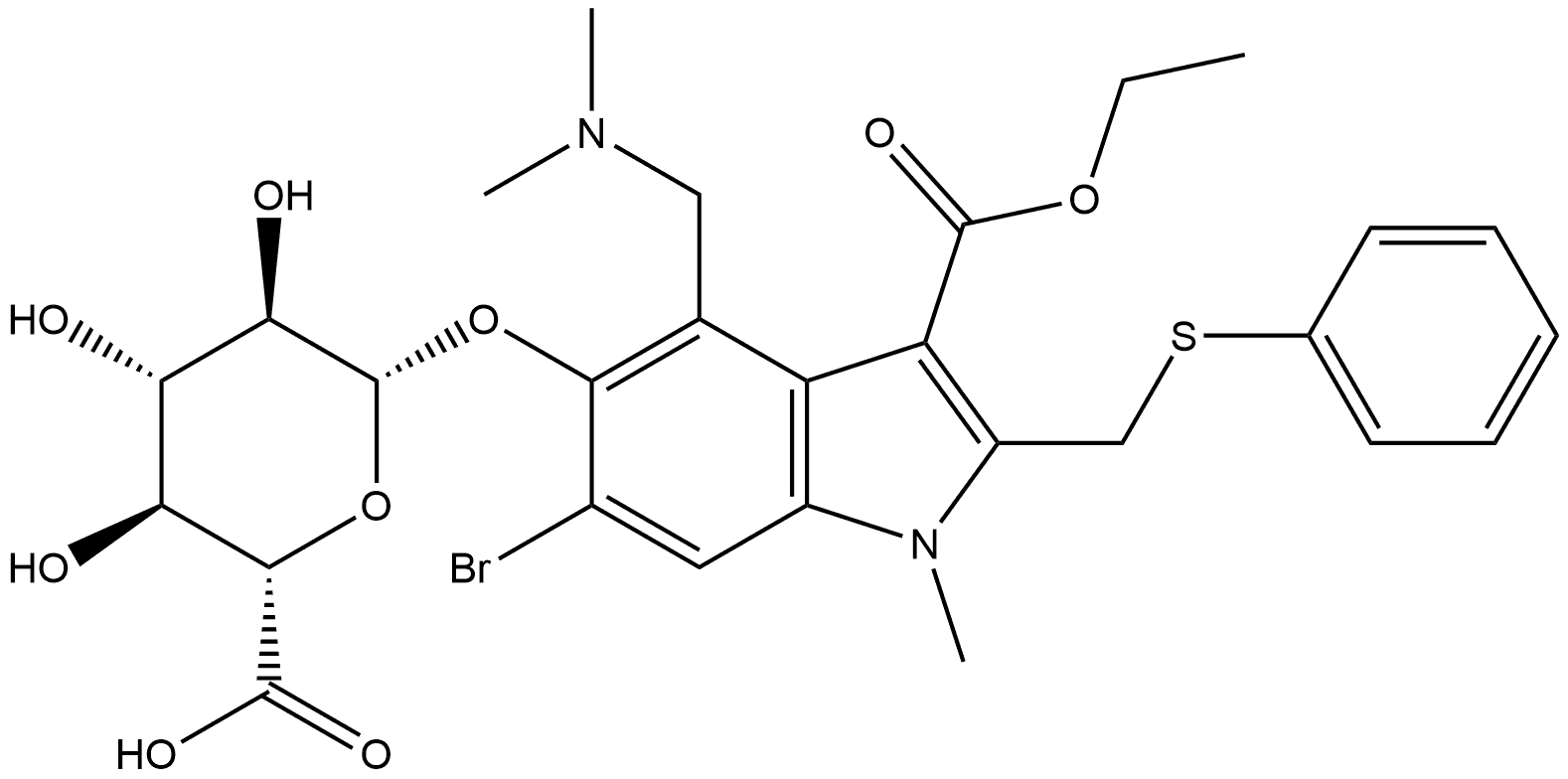 Arbidol O-Glucuronide Struktur