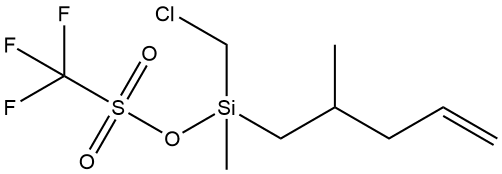 Methanesulfonic acid, 1,1,1-trifluoro-, (chloromethyl)methyl(2-methyl-4-penten-1-yl)silyl ester Struktur