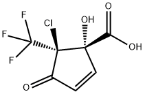 2-Cyclopentene-1-carboxylic acid, 5-chloro-1-hydroxy-4-oxo-5-(trifluoromethyl)-, trans- (9CI)