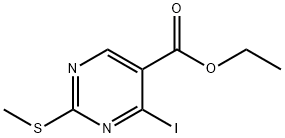 5-Pyrimidinecarboxylic acid, 4-iodo-2-(methylthio)-, ethyl ester Struktur